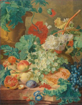 Nature morte avec des fleurs et des fruits 3 Jan van Huysum Peinture à l'huile